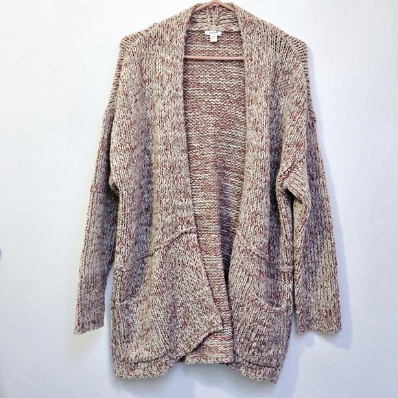 J.Jill Large Wool Blend Chunky Cable knit Cottagecore Open Pocket Cardigan - Picture 2 of 10